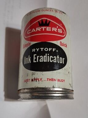 Vintage Carter's White and Red Rytoff Ink Eradicator